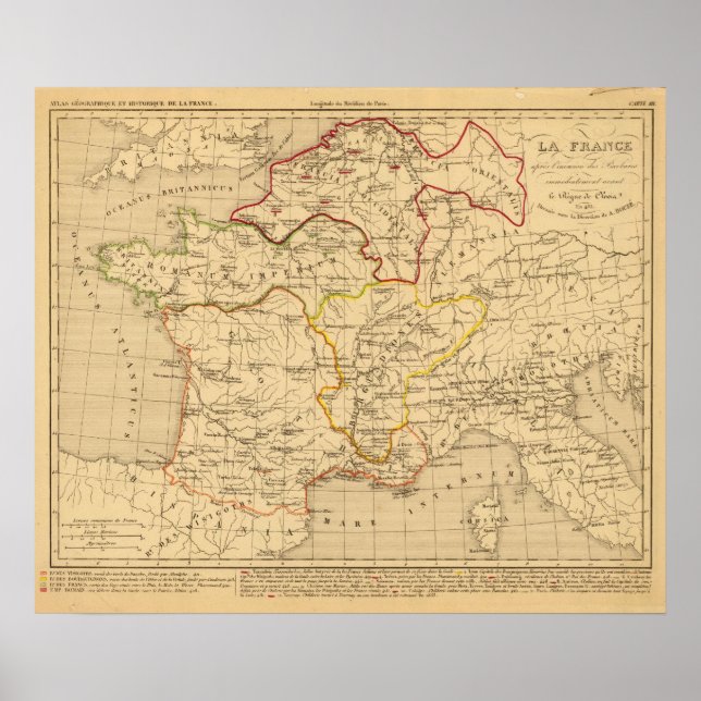 La Frankrike apres l'invasion des Barbares Poster (Framsidan)