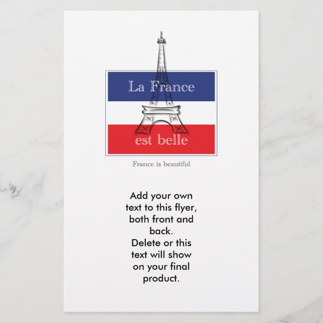 La Frankrike est Belle Flygblad (Framsidan)