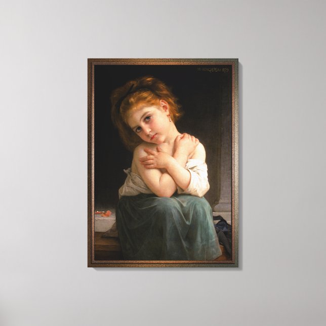 La Frileuse av William-Adolphe Bouguereau Canvastryck (Framsida)