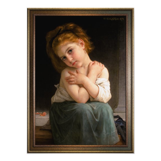 La Frileuse av William-Adolphe Bouguereau Fototryck (Framsidan)