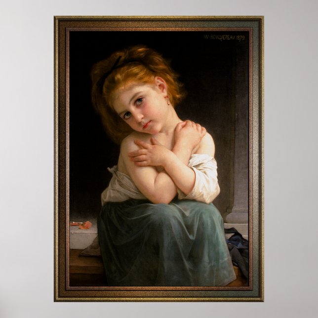 La Frileuse av William-Adolphe Bouguereau Poster (Framsidan)