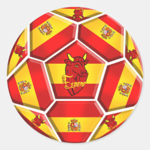 La Furia Roja Toro för Spanien fotbollboll sjunke Runt Klistermärke