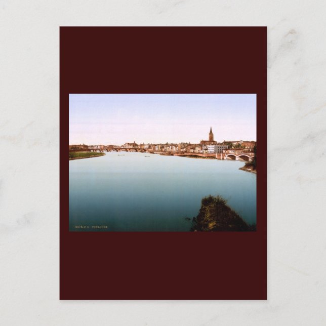 La Garonne Toulouse Frankrike Vykort (Framsida)