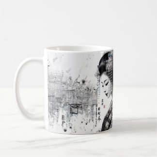 La geisha en encre noire kaffemugg