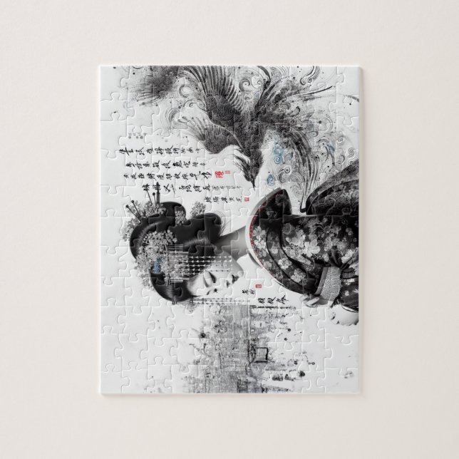 La geisha en encre noire pussel (Vertikal)