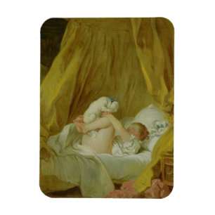 "La Gimblette", flicka med en hund, c.1770 (olja Magnet