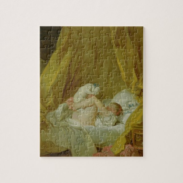 "La Gimblette", flicka med en hund, c.1770 (olja Pussel (Vertikal)