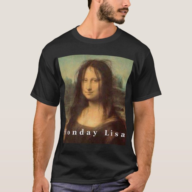 La Gioconda Mona Lisa Funny månart T Shirt (Framsida)
