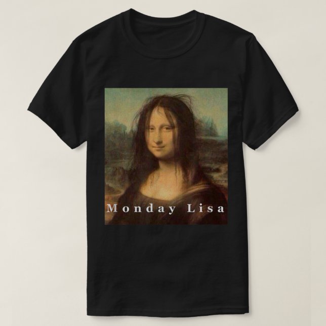 La Gioconda Mona Lisa Funny månart T Shirt (Design framsida)