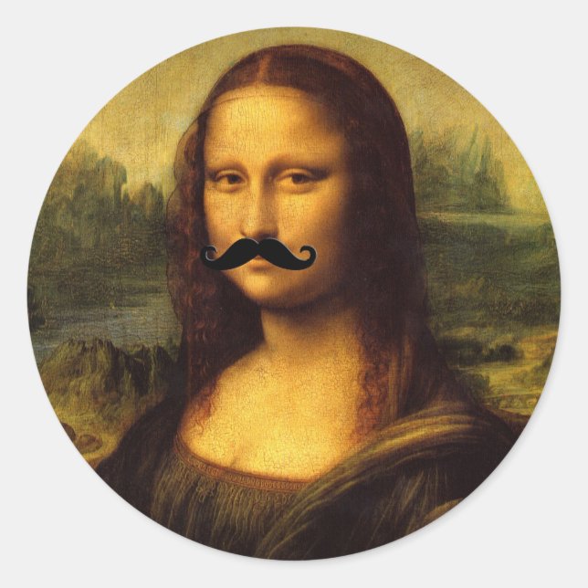 La Gioconda Runt Klistermärke (Framsida)