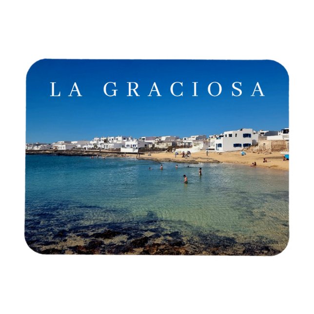 La Graciosa Caleta de Sebo view-kylmagnet Magnet (Horisontell)