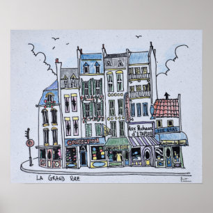 La Grand Rue Boulogne-Sur-Mer, Frankrike Poster