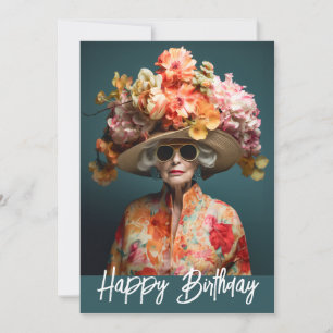 La Grande Dame Flower Hat Inbjudningar
