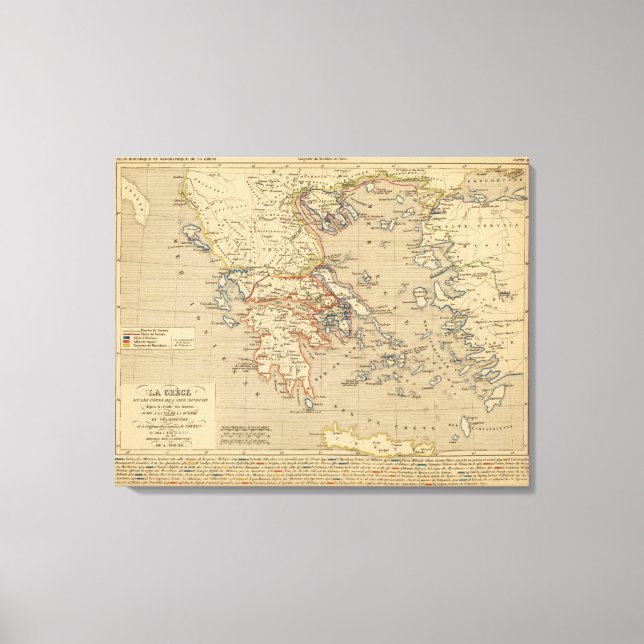 La Grece, les cotes de l'Asie Mineure Canvastryck (Framsida)