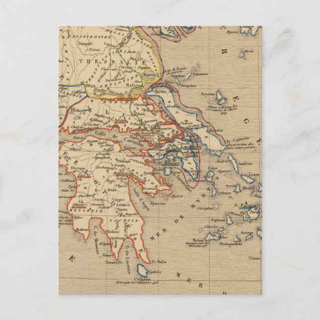 La Grece, les cotes de l'Asie Mineure Vykort (Framsida)