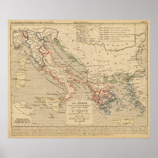La Grece, l'Italie, 1190 a 504 av JC Poster (Framsidan)