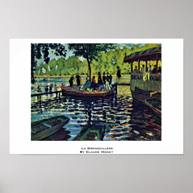La Grenouillère av Claude Monet Poster (Framsidan)
