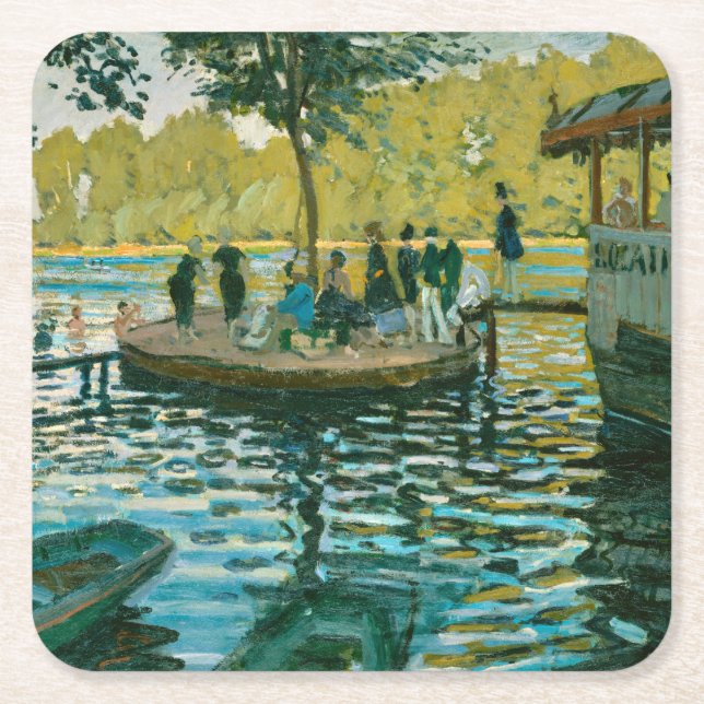 La Grenouillere - Claude Monet - 1869 Underlägg Papper Kvadrat (Framsidan)