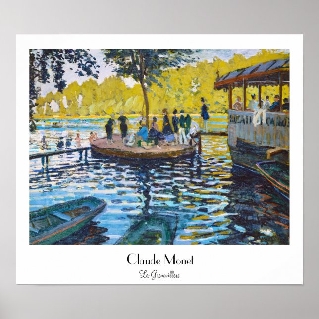 La Grenouillere Claude Monet bra art-målning Poster (Framsidan)