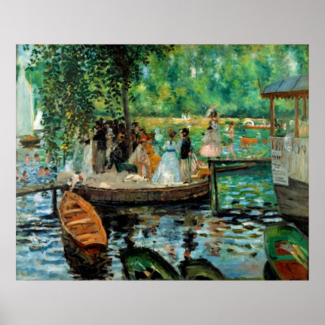 La Grenouillère från Pierre-Auguste Renoir (1869) Poster (Framsidan)
