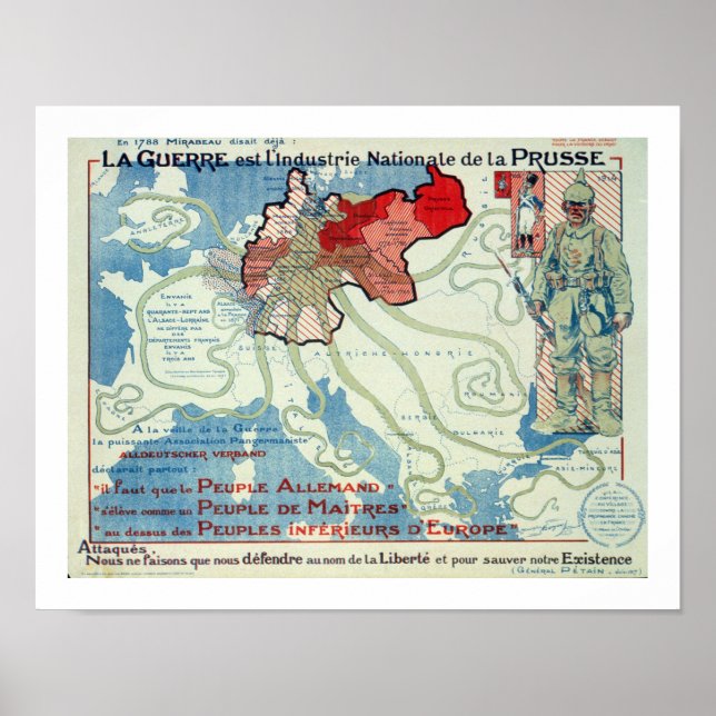 La Guerre est l'Industrie Nationale de la Prusse Poster (Framsidan)