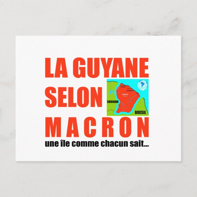 La Guyane selon Macron est une île Vykort (Framsida)