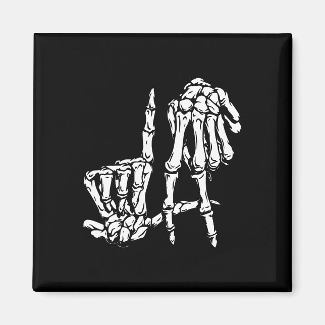 La Hand Sign Lazy DIY Halloween Costume Skeleton L Magnet (Framsidan)