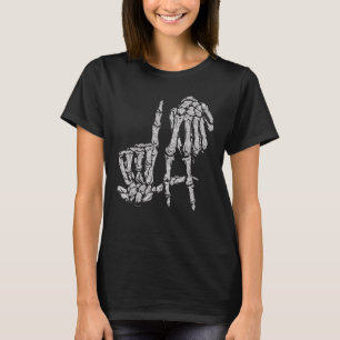 La Hand Tecken Lätt DIY Halloween Kostym Skelett L T Shirt