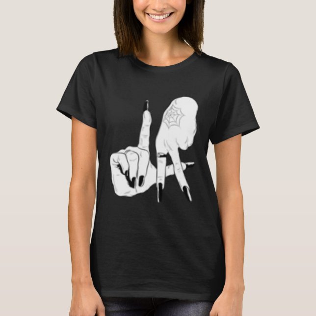 LA Händer Witch Original Los Angeles Hand Sign Hal T Shirt (Framsida)
