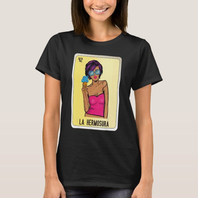 La Hermosura Mexican Slang Lottery Bingo Cards T Shirt (Framsida)
