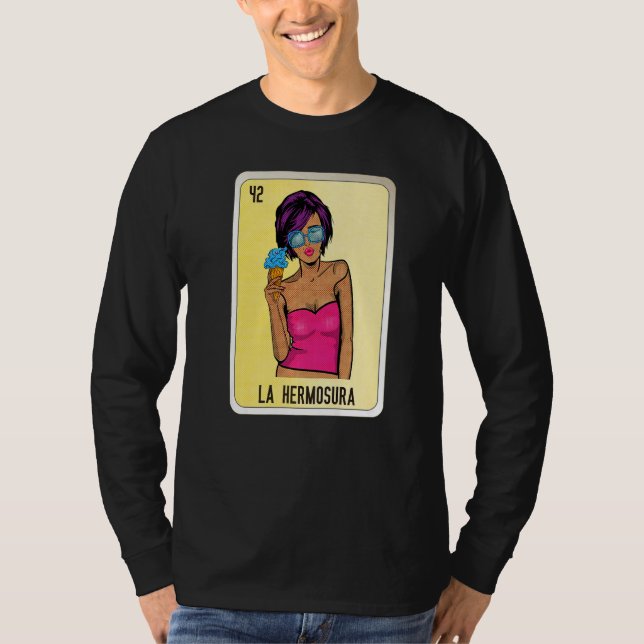 La Hermosura Mexican Slang Lottery Bingo Cards   T Shirt (Framsida)