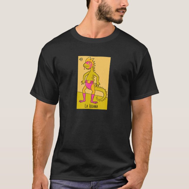 La Iguana Mexican Luchador Wrestler Lottery Card T Shirt (Framsida)