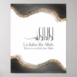 La ilaha illa-ALLAH Shahada Modern arabic calligra Poster