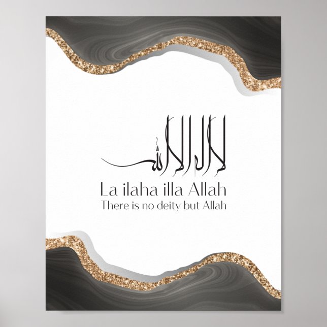 La ilaha illa-ALLAH Shahada Modern arabic calligra Poster (Framsidan)