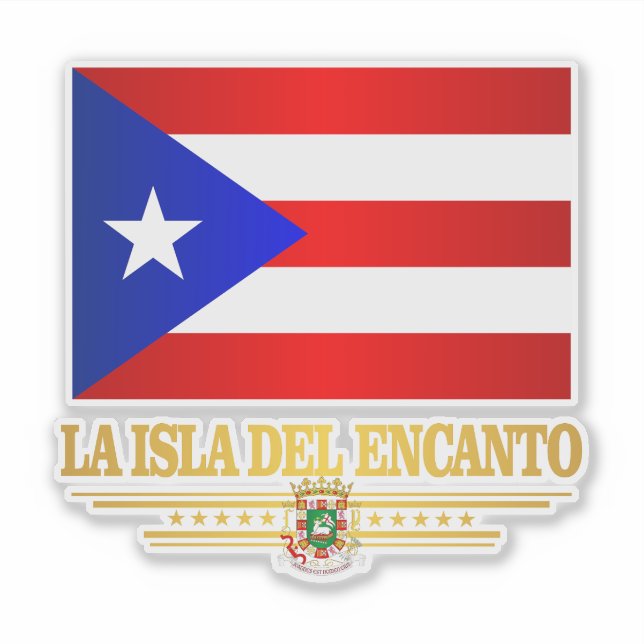 La Isla del Encanto Klistermärken (Framsida)