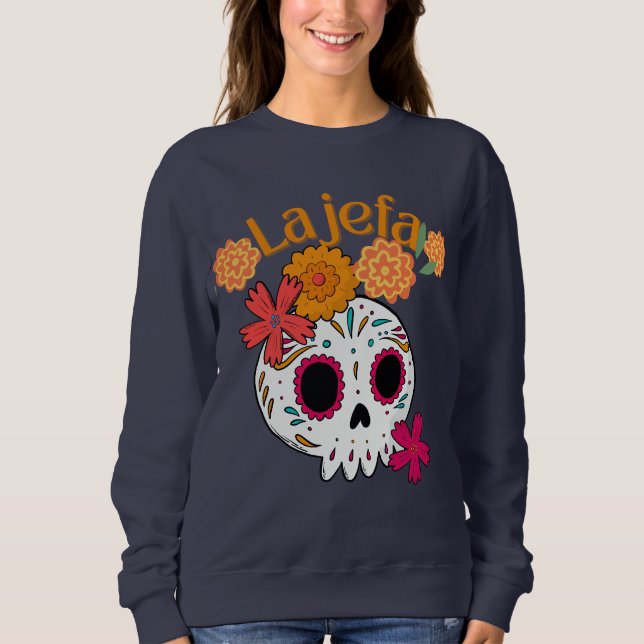 La jefa dio de los muertos sockerskalle t shirt (Framsida)