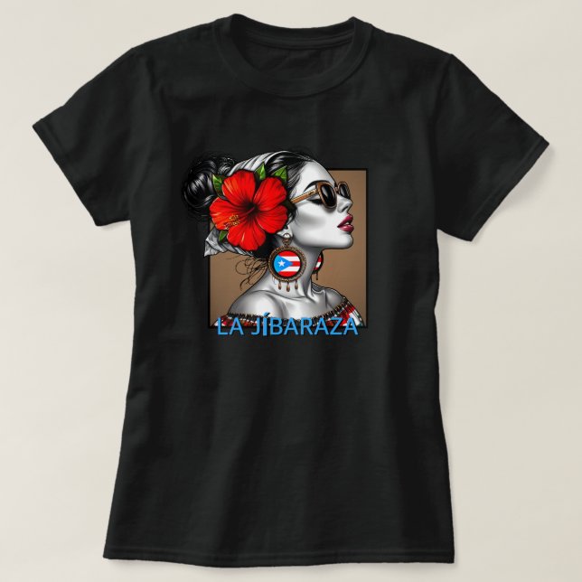 La Jibaraza 13 – Puerto Rican Jíbara • Boricua T Shirt (Design framsida)