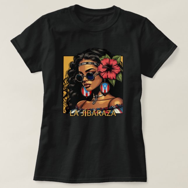 La Jibaraza 1 – Puerto Rican Jíbara • Boricua T Shirt (Design framsida)
