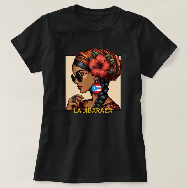 La Jibaraza 2 – Puerto Rican Jíbara • Boricua T Shirt (Design framsida)