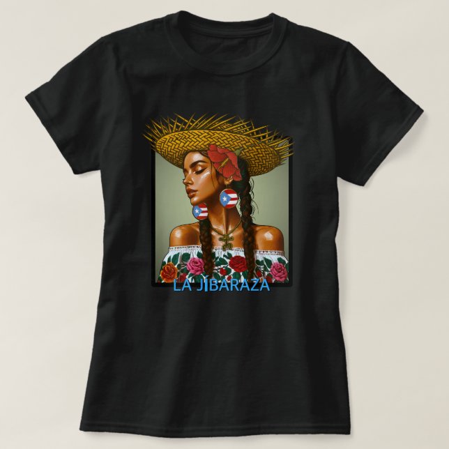 La Jíbaraza – Puerto Rican Jíbara Art • Boricua  T Shirt (Design framsida)