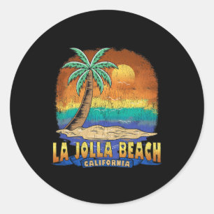 La Jolla Beach California Vintage Distress Souve Runt Klistermärke