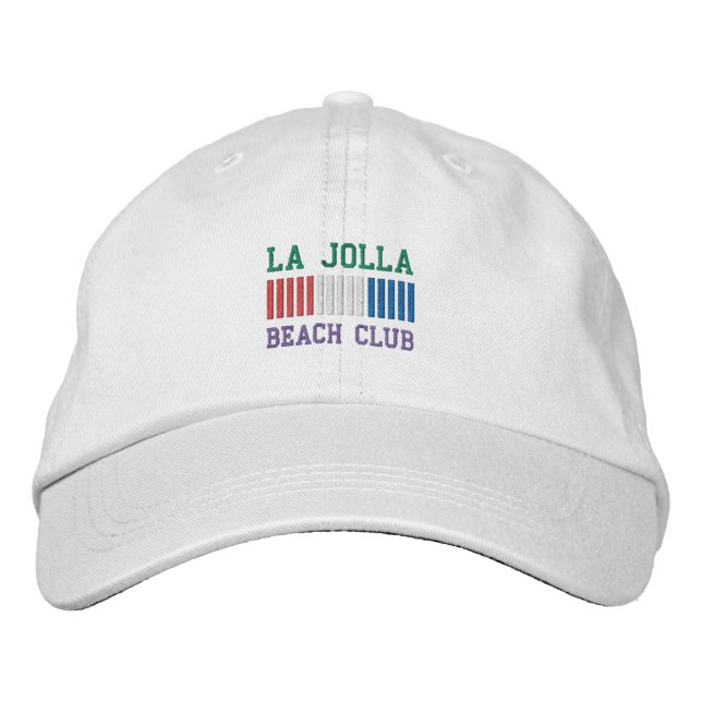 LA JOLLA BEACH KLUBB cap Broderad Keps (Framsida)