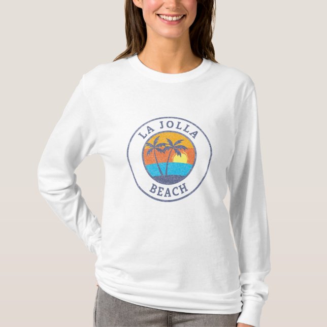 La Jolla Beach, San Diego Faded Classic Stil T Shirt (Framsida)