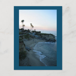 La Jolla Beach Solnedgång Anpassad Kalifornien vyk Vykort