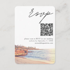 La Jolla Bröllop Modern RSVP QR-kod Tilläggskort