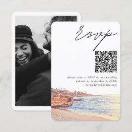 La Jolla Bröllop Modern RSVP QR-kod Tilläggskort
