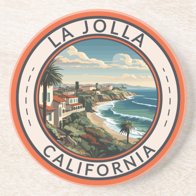 La Jolla California Kusten Travel Art Retro Underlägg (Framsidan)