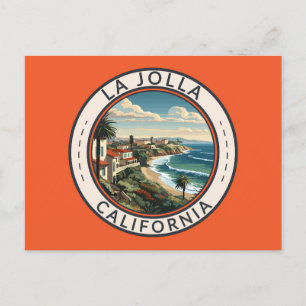 La Jolla California Kusten Travel Art Retro Vykort