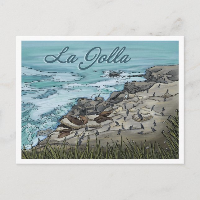 La Jolla California Postcard Vykort (Framsida)