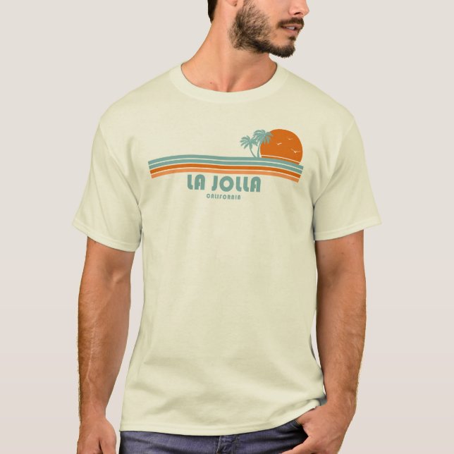 La Jolla California Sol Palmträd T Shirt (Framsida)